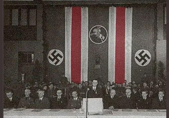 Prilyginti zmaraginę vėliavą nacistinei simbolikai
