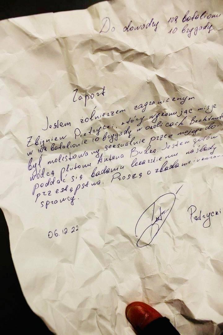 Vyriška meilė pasiekė ir lenkų naciką arba lenkų samdinio Zbignevo Pedryckio raštelis